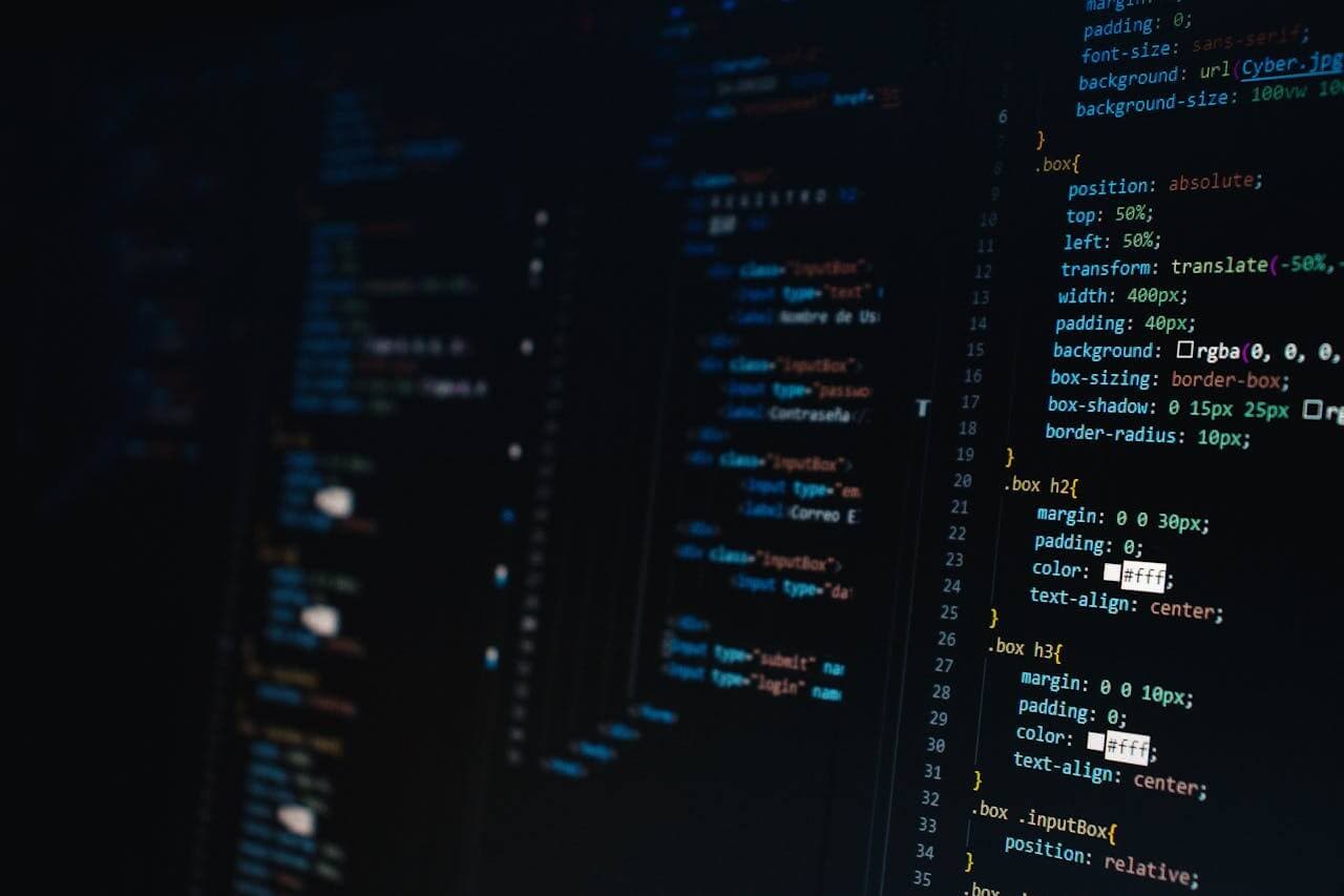 Ekran z programowania strony internetowej